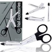 Lampy kosmetyczne - Nożyczki opatrunkowe medyczne do apteczki cięcia bandaża opatrunków taśm do salonu gabinetu czarne - miniaturka - grafika 1