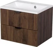 Szafki łazienkowe - Szafka łazienkowa orzech 50 cm z umywalką Victa Lamello - miniaturka - grafika 1