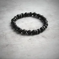 Bransolety męskie - Męska bransoletka : lawa & hematyt - Pakamera - miniaturka - grafika 1
