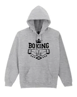 Bluzy damskie - Bluza Boks BOXING dla Boksera na Trening Siłownia Prezent Szara XL - miniaturka - grafika 1