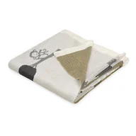 Koce i narzuty dla dzieci - BabyMatex Kocyk bambusowy 80x100 Pattern ecru szary zwierzęta - miniaturka - grafika 1