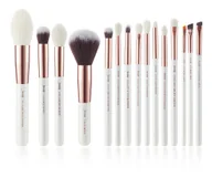 Pędzle do makijażu - Jessup 15 sztuk Pearl Biały/różowo-złoty Professional Make-Up-zestaw pędzli do makijażu pędzel zestaw narzędzi Foundation puder Definer Shader Liner t222 PW25-222 - miniaturka - grafika 1