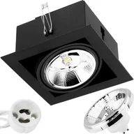 Żarówki LED - LUMILED reflektor wpuszczany reflektor wpuszczany lampa sufitowa reflektor sufitowy płaski kątowy czarny w komplecie żarówka LED ES111 GU10 gniazdo 15 W neutralny biały 4000K aluminium - miniaturka - grafika 1