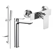 Baterie umywalkowe - Mexen Alfa DF72 zestaw prysznicowy, chrom - miniaturka - grafika 1