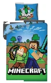 Pościel dla dzieci - Pościel 140x200 Minecraft niebieska poszewka 50x70 H2 - miniaturka - grafika 1