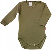 Body dla niemowląt - Body długi rękaw 100% Bawełna KHAKI Oliwka r 98 KLEKLE - miniaturka - grafika 1