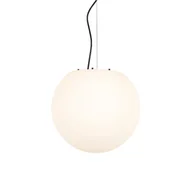 Lampy sufitowe - QAZQA Nowoczesna zewnętrzna lampa wisząca biała 35 cm IP65 - Nura - miniaturka - grafika 1
