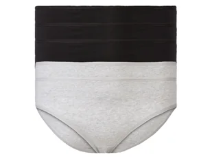 esmara® Figi damskie z bawełną, 5 par (Czarny/ szary, XL (48/50)) - Majtki damskie - miniaturka - grafika 1