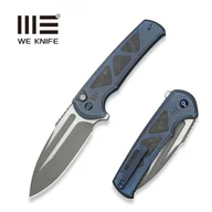 Noże - Nóż składany WE Knife Sylox Blue Titanium/Shredded Carbon Fiber, Gray Stonewashed/Satin M390 (WE24027-2) - miniaturka - grafika 1