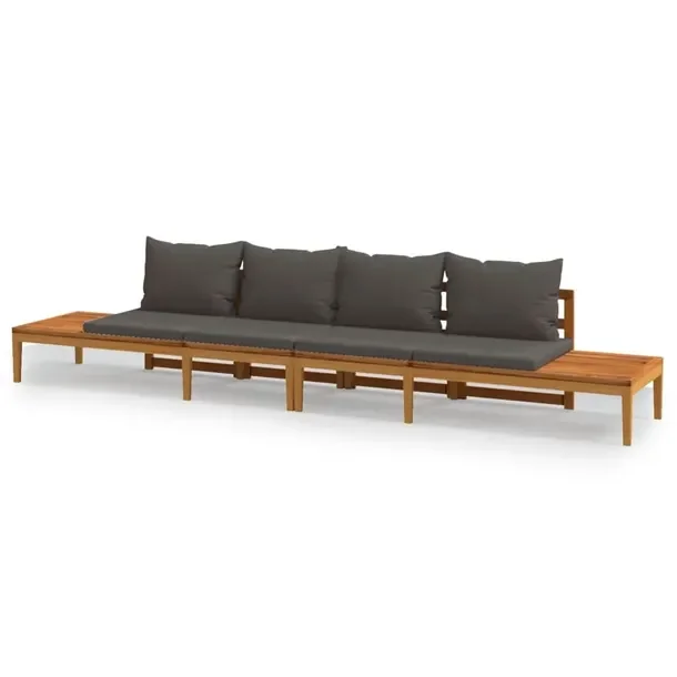 Zestaw Drewnianych Ławek Ogrodowych z Stolikiem, 175x66x60 cm, Lite Drewno