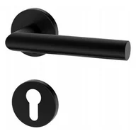 Klamki - Klamka UNO czarna na okrągłym szyldzie na wkład Italian Line - miniaturka - grafika 1