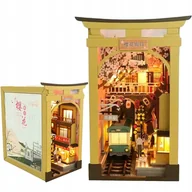 Zabawki kreatywne - Składany Drewniany Model LED - Book Nook Podróż na Hanami DIY - miniaturka - grafika 1