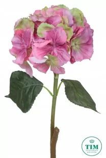 HORTENSJA GAŁĄZKA GUMOWANA RÓŻOWO ZIELONA 59 CM - Sztuczne kwiaty - miniaturka - grafika 1