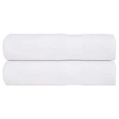Ręczniki - vidaXL Ręczniki kąpielowe, 2 szt., białe, 70x140 cm, bawełna 100% - miniaturka - grafika 1