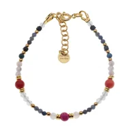 Bransoletki - Bransoletka znak zodiaku waga - mix kamieni i srebro złocone - miniaturka - grafika 1