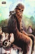 Plakaty - Star Wars The Last Jedi Chewbacca & Porg - plakat 55,5x86,5 NW0290 - miniaturka - grafika 1