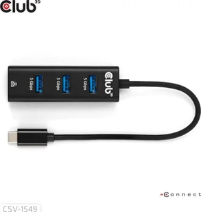 HUB USB Club 3D Club3D USB-Hub USB Typ-C 3.2 > 3x USB Typ A 1Gbps retail - Huby USB - miniaturka - grafika 1