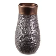 Wazony i flakony - Wazon Z Glinki Ceramicznej Morena 17X17X32 Stalowy + Miedziany - miniaturka - grafika 1