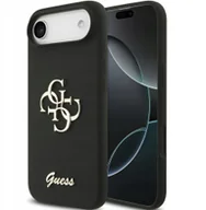 Etui i futerały do telefonów - Guess nakładka Silicone Big 4G Script do iPhone Air czarna - miniaturka - grafika 1