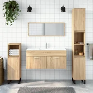 Szafki łazienkowe - Szafka łazienkowa z lustrem, dąb sonoma materiał drewnopochodny Lumarko! - miniaturka - grafika 1