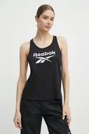 Koszulki sportowe damskie - Reebok top bawełniany Identity kolor czarny 100034778 - miniaturka - grafika 1