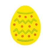 Dodatki do strojów karnawałowych - PISANKA WIELKANOCNA FILCOWA ŻÓŁTA 12x9cm - miniaturka - grafika 1