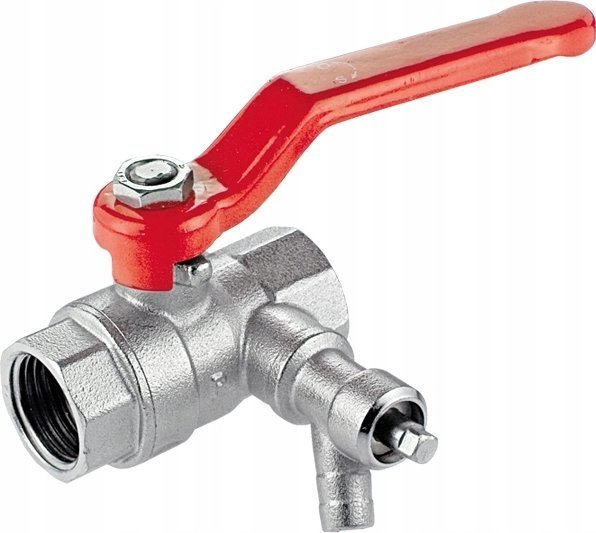 Perfexim PHA-008 G1/2 WW PN30 C DN15 Kurek kulowy z zaworem spustowym CuZn-C
