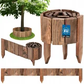 Ogrodzenia - OBRZEŻE PALISADA OGRODOWA PŁOT DREWNIANY TRAWNIKOWY WBIJANY BRĄZOWY 10X110 - miniaturka - grafika 1