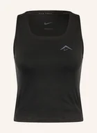 Koszulki i topy damskie - Nike Top Do Biegania Trail Dri-Fit schwarz - miniaturka - grafika 1