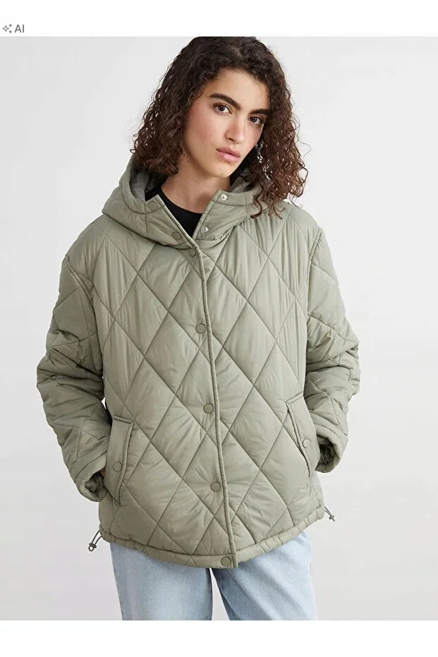 LC WAIKIKI DAMSKA KURTKA PIKOWANA OVERSIZE Z KAPTUREM W STYLU CALM M 5IA