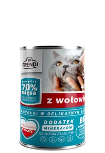 Frendi kawałki w delikatnym sosie z wołowiną 400g - Mokra karma dla kotów - miniaturka - grafika 1