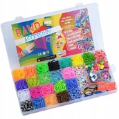 Prace ręczne dla dzieci - Duży Zestaw Do Robienia Bransoletek Gumki Koraliki - miniaturka - grafika 1