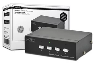 Digitus Przełącznik/Switch VGA 250MHz 1280x1024p 4-portowy DS-45100-1 DS-45100-1 - Przełączniki KVM - miniaturka - grafika 4