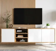 Szafki RTV - Szafka RTV NILA 2 150 dąb wotan/biała mat - miniaturka - grafika 1