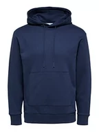 Bluzy męskie - SELECTED HOMME Męska bluza z kapturem SLHRELAXJACKMAN Hood Sweat S NOOS, Navy Blazer, XXL, granatowy blezer, XXL - miniaturka - grafika 1