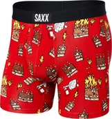 Majtki męskie - SAXX Bokserki męskie szybkoschnące SAXX VIBE Boxer Brief płonące torty - czerwone S - miniaturka - grafika 1