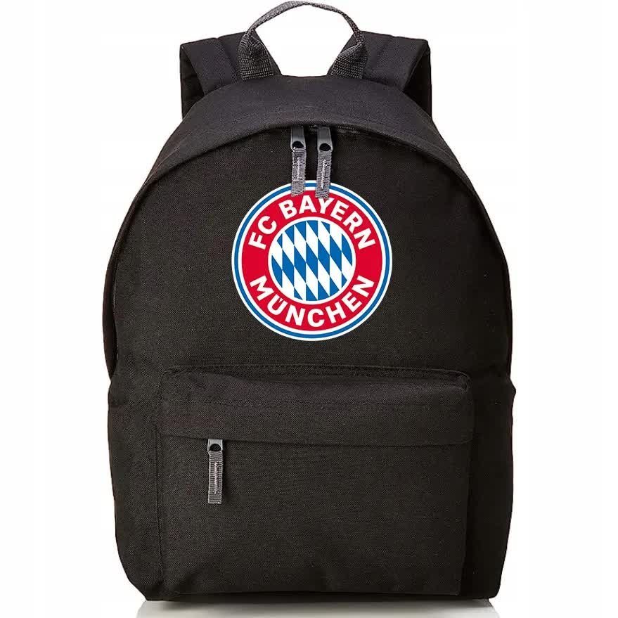 Plecak Szkolny Treningowy CZARNY BAYERN MONACHIUM Piłkarskie Sportowe Wzory