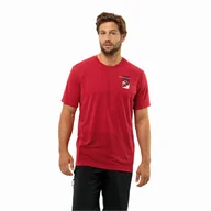 Koszulki męskie - Męski t-shirt Jack Wolfskin VONNAN S/S GRAPHIC T M red glow - S - miniaturka - grafika 1