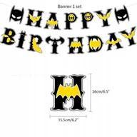 Dekoracje sali - Girlanda BATMAN baner urodzinowy 110cm - miniaturka - grafika 1