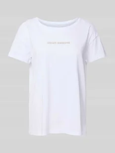 T-shirt z detalem z logo - Koszulki i topy damskie - miniaturka - grafika 1