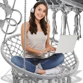 Fotele ogrodowe wiszące - GALAXIA HUŚTAWKA BOCIANIE GNIAZDO Ogrodowa Fotel Wiszący Krzesło Bocian BOHO 80 cm - miniaturka - grafika 1