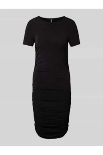 Sukienka midi o dopasowanym kroju z bocznym marszczeniem model MADISON - Pieces - Sukienki - miniaturka - grafika 1