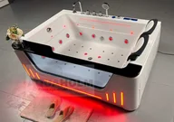Wanny z hydromasażem - Wanna z hydromasażem 006 170cm x 120cm x 58cm BLUETOOTH, PODGRZEWACZ WODY, WODOSPAD, USB, PILOT! - miniaturka - grafika 1