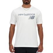 Koszulki sportowe męskie - Koszulka New Balance MT41905WT - biała - miniaturka - grafika 1