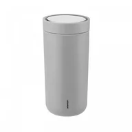 Kubki termiczne - Stelton Kubek termiczny To-Go Click 400 ml matowy jasnoszary z podwójnej stali 685-13 - miniaturka - grafika 1