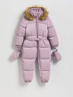 Spodnie i spodenki dla dziewczynek - Reserved - PIkowany kombinezon z ociepleniem - fioletowy - miniaturka - grafika 1