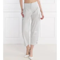 Spodnie damskie - Marc Cain Satynowe spodnie cargo | flare fit - miniaturka - grafika 1