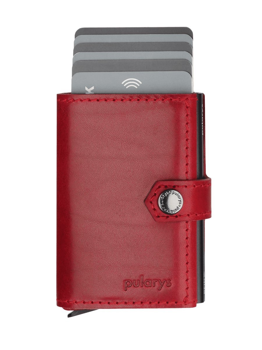 Portfel HIKER wykonany z roślinnie garbowanej skóry Nomad czerwony