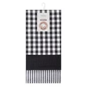 Fartuchy i rękawice kuchenne - Eurofirany B.b. Choczyńscy Sp.J. Komplet ścierek Lucy 50x70 cm czarne 3 szt. - miniaturka - grafika 1