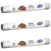 Folia, papier śniadaniowy, serwetki - Stella Folia aluminiowa zestaw 3 x 20 m - miniaturka - grafika 1